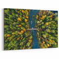 Europe Travel Poster - Aerial View of Finnish Forest and River Scenic Art
