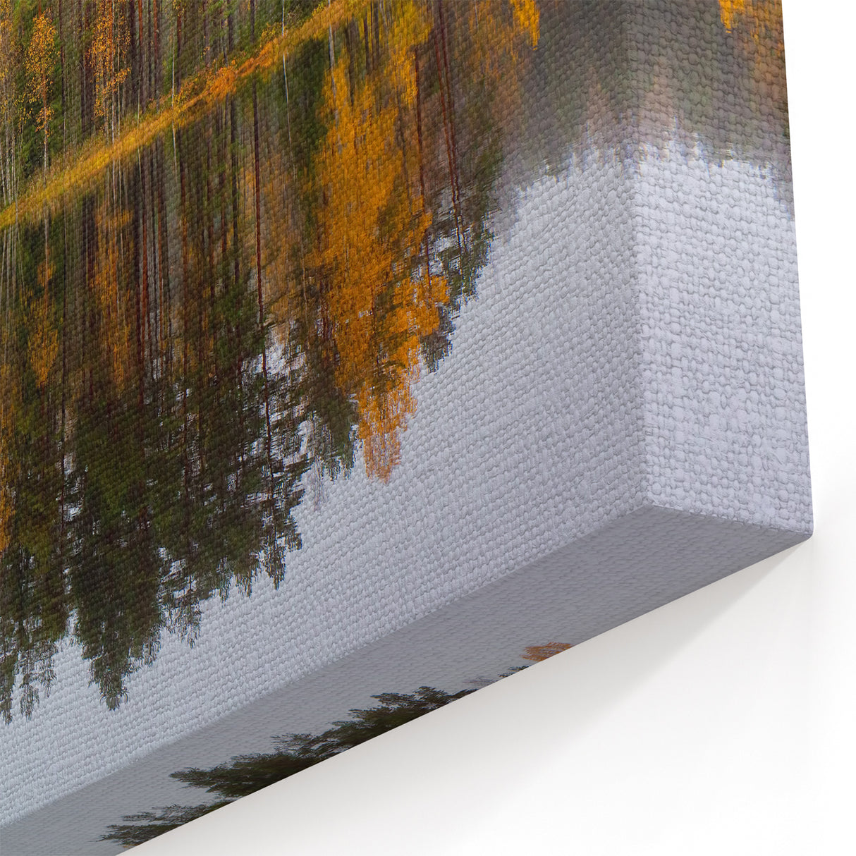 Scenic Finland Art - Misty Forest Reflection on Lake Finnish Nature Print