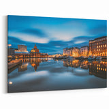 Helsinki Skyline Print - Vibrant Night Cityscape Reflection Nordic Art