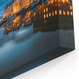 Helsinki Skyline Print - Vibrant Night Cityscape Reflection Nordic Art