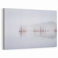 Finnish Nature Canvas - Minimalist Misty Lake with Reeds Scenic Art