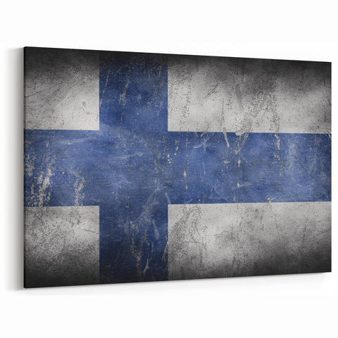 Finnish Nature Canvas - Rustic Textured Finland Flag Scenic Wall Art