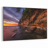 Scenic Finland Art - Sunset Over Cliffs and Coastline Nordic Nature Print
