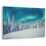 Scenic Finland Art – Winter Forest & Northern Lights Landscape Print