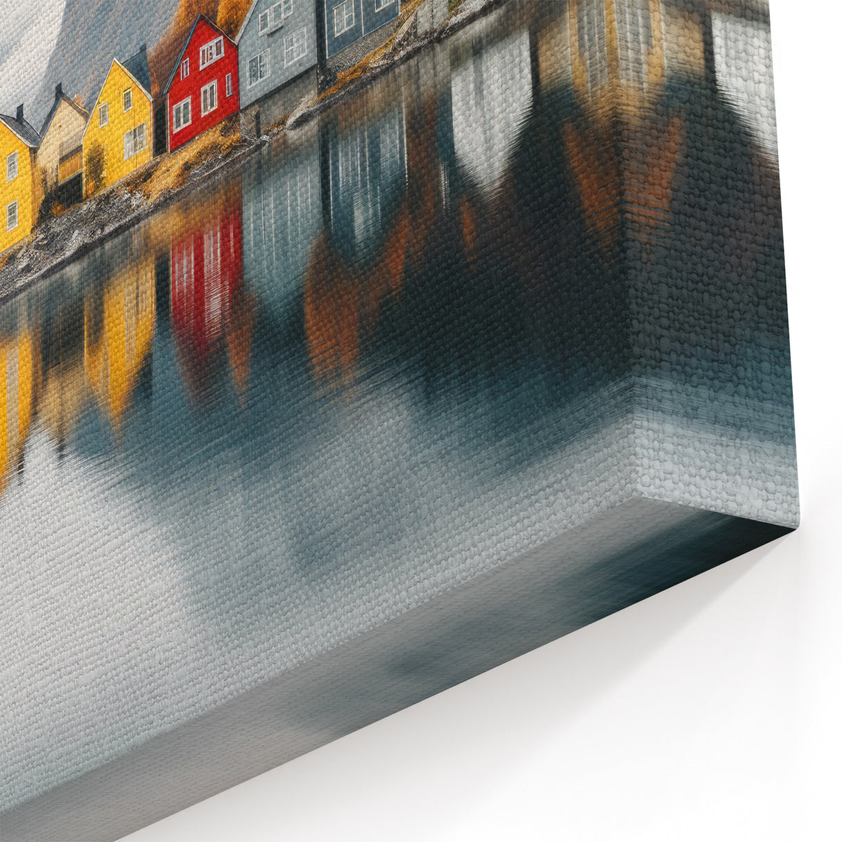 Nordic Landscape Prints – Colorful Finnish Lakeside Village Art