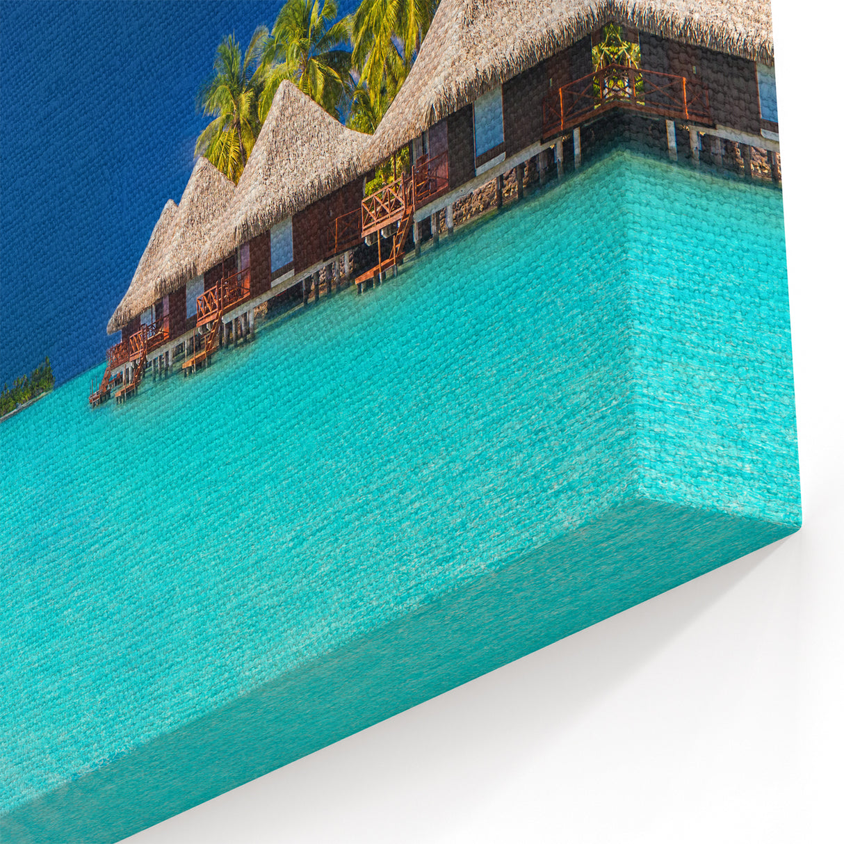 Overwater Bungalows - Serene Tahiti Island Canvas Art