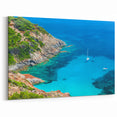 Scenic Corsica Prints - Serene Coastal Waters and Cliffs Canvas Art