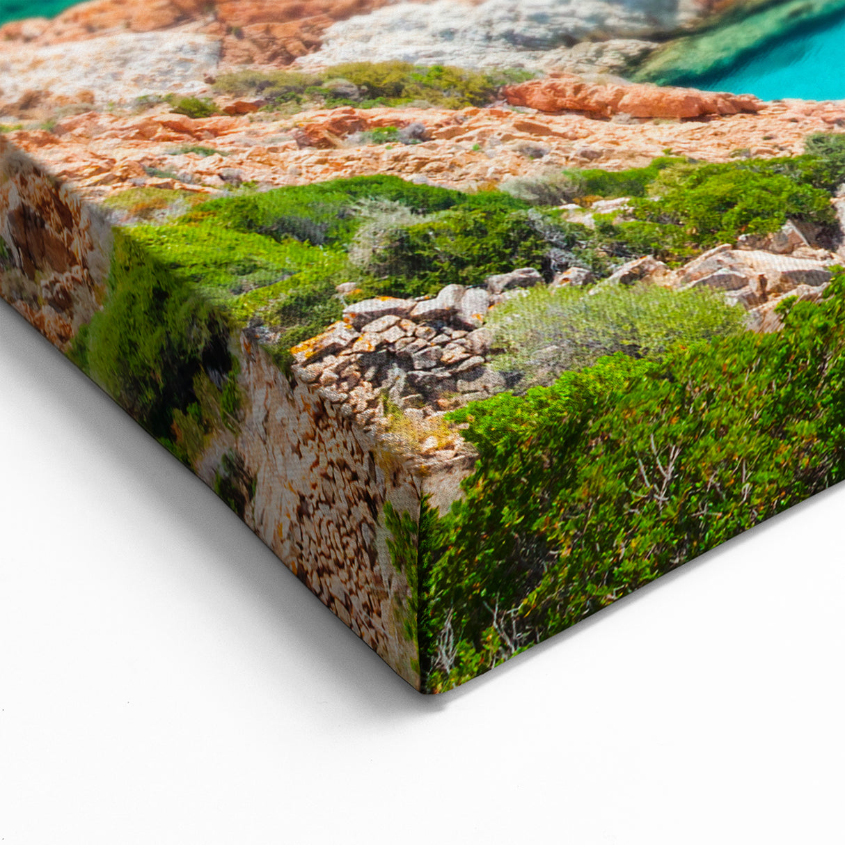 Scenic Corsica Prints - Serene Coastal Waters and Cliffs Canvas Art