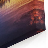 Sunset Reflections - Luxurious Tahiti Bungalows Canvas Art