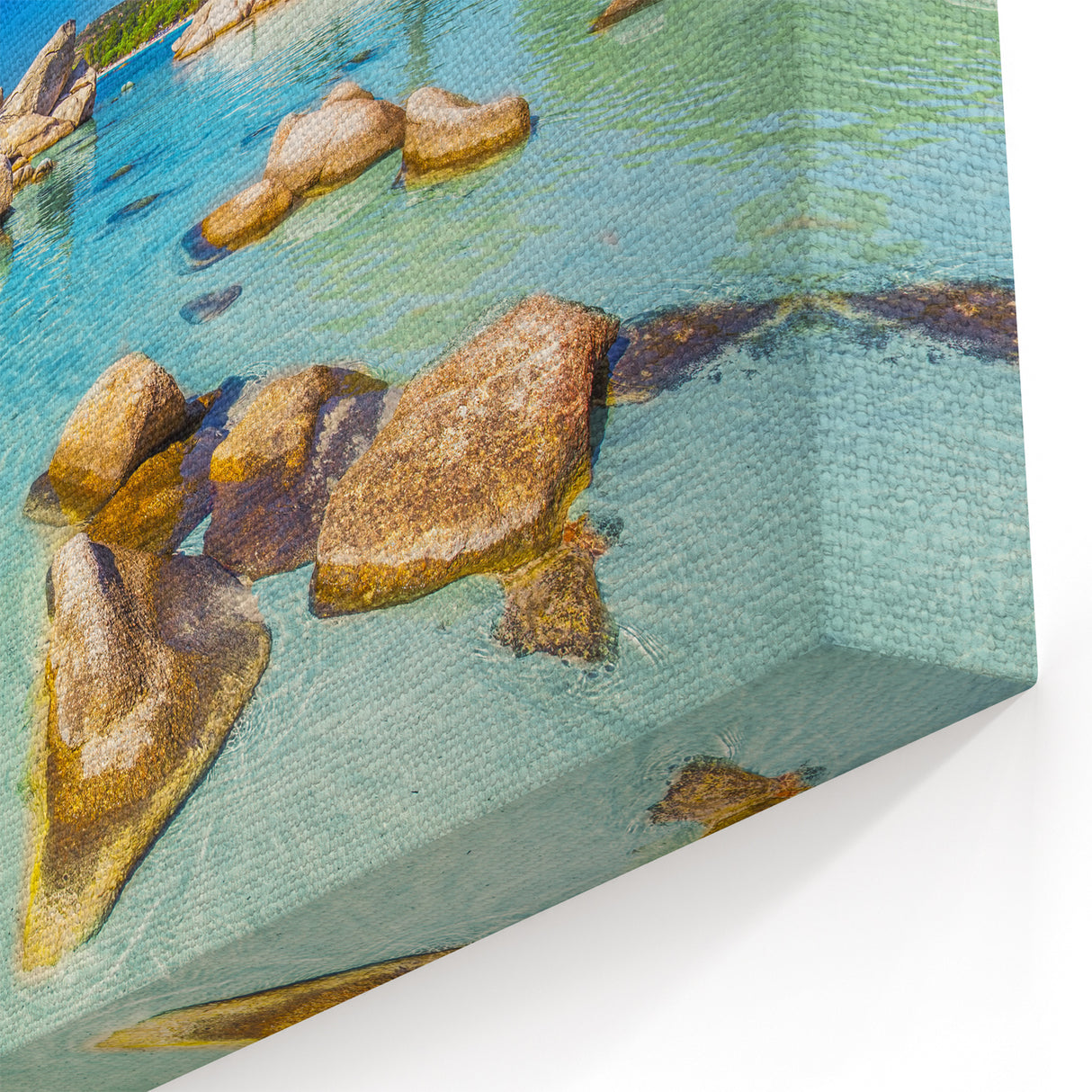 Mediterranean Art: Corsica - Rocky Shoreline and Clear Waters Canvas Print