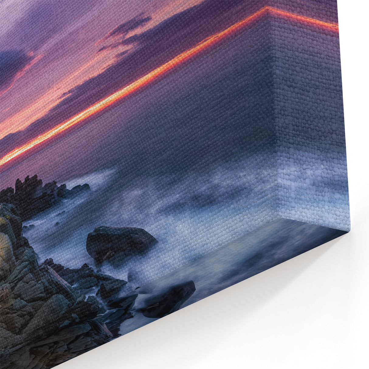 Corsican Landscape Art - Ancient Tower at Sunset over Rocky Coast Print