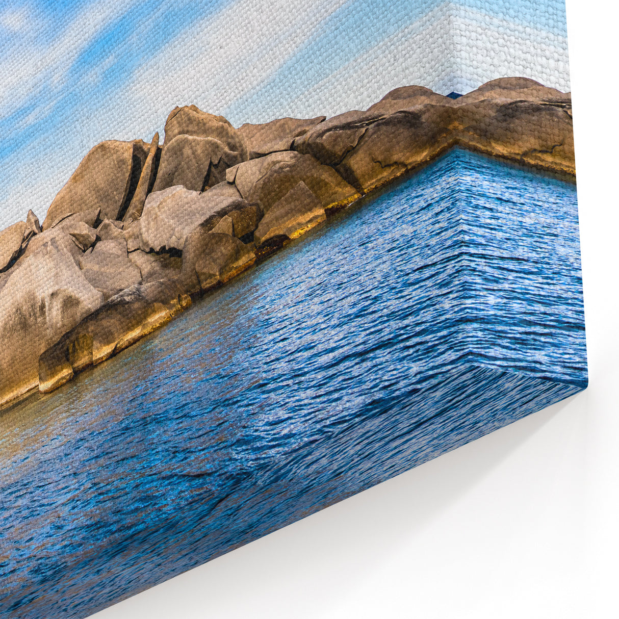 Mediterranean Art: Corsica - Coastal Rock Formations Under Blue Sky Print
