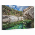 Corsican Landscape Art - Tranquil Rock Pool and Forest Scenic Photography Print