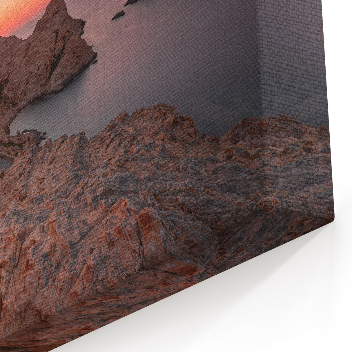 Corsican Landscape Art - Lighthouse at Sunset Over Rocky Coastline Print