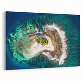Aerial View of Tahitian Islet - Vibrant Ocean Canvas Print