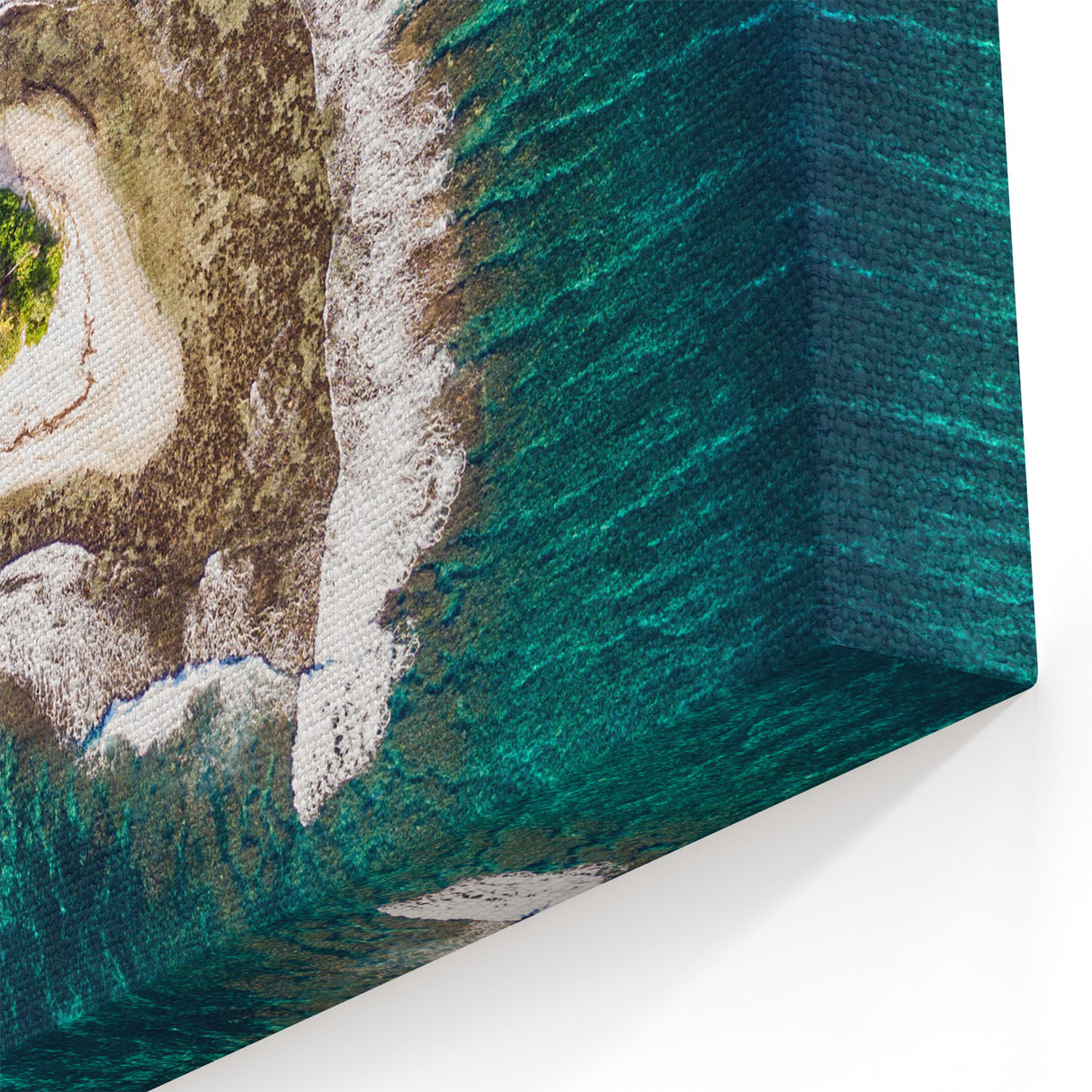 Aerial View of Tahitian Islet - Vibrant Ocean Canvas Print