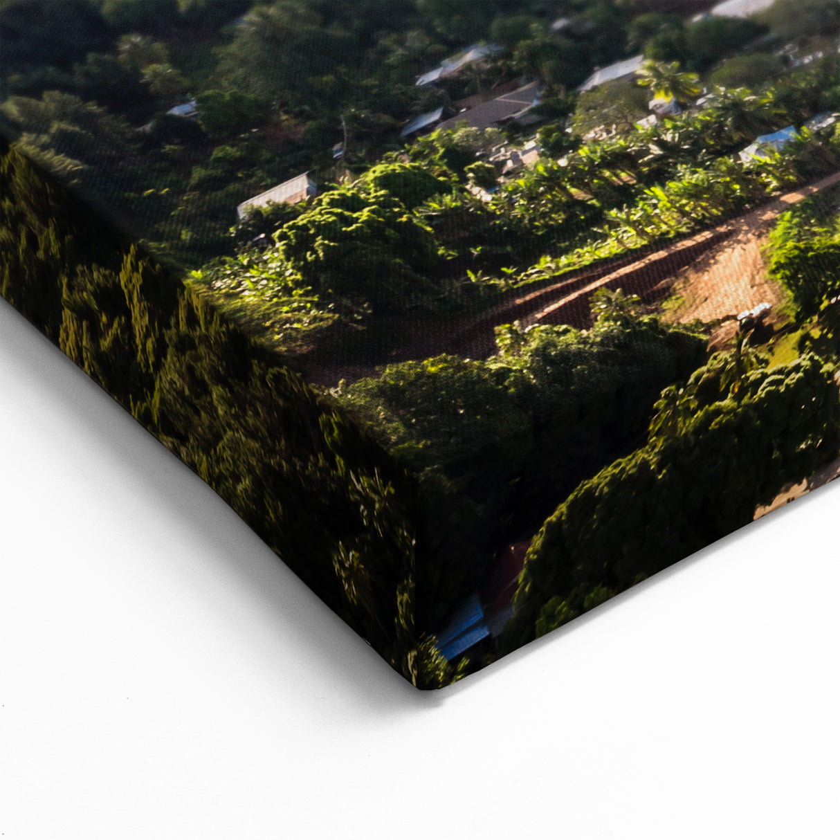 Tahiti Coastal Village - Aerial Ocean View Canvas Print