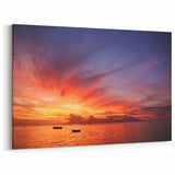 Tahiti Ocean Sunset - Serene Seascape Canvas Art