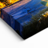 French Alps Wall Art – Scenic Night Village in Chamonix Mont Blanc