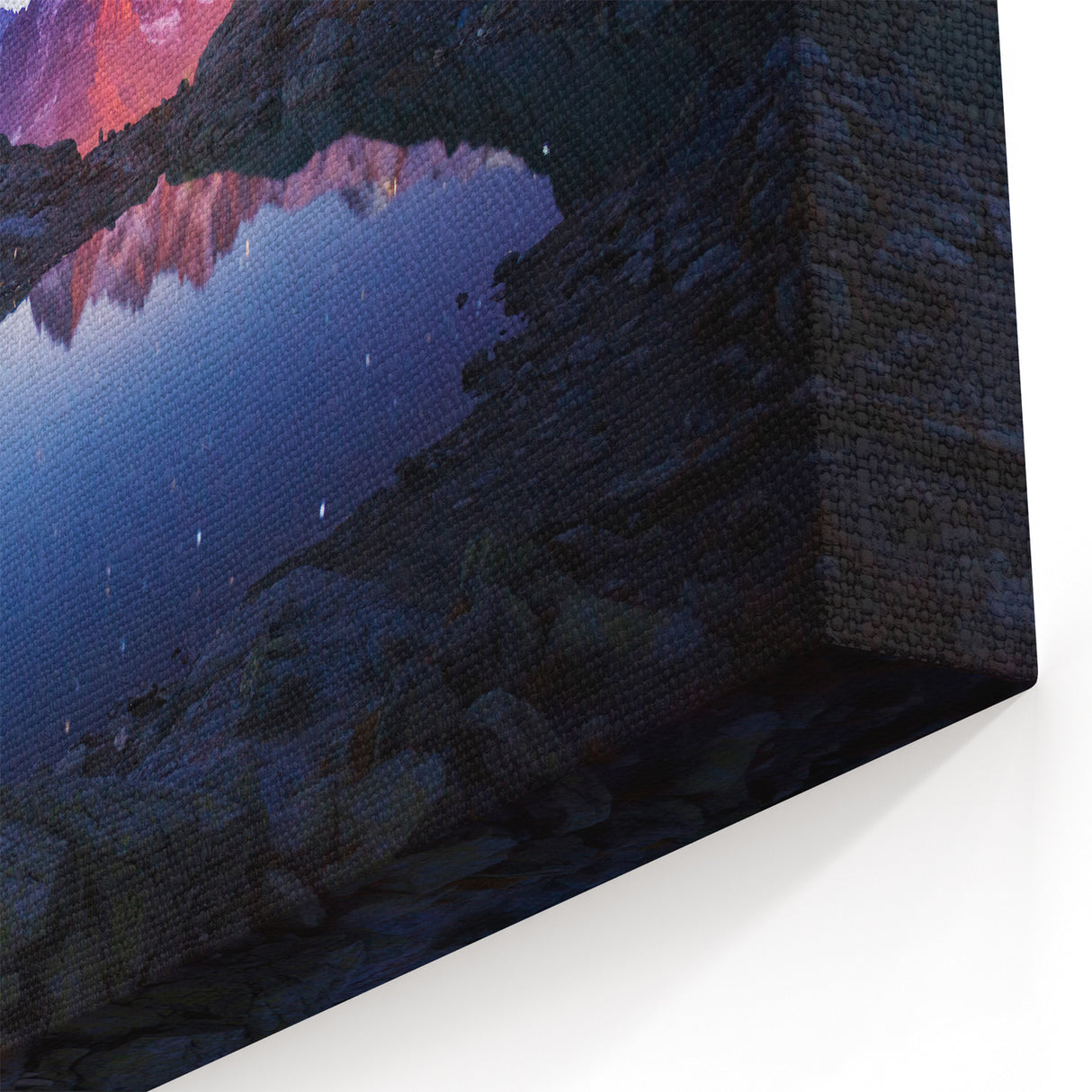 Alpine Wall Decor – Starry Night Over Reflective Lake in French Alps