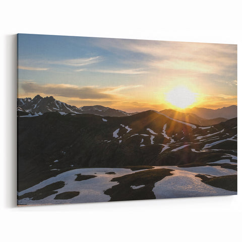 French Alps Canvas Prints – Sunset Over Snow-Capped Mountains