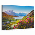 French Alps Canvas Prints – Alpine Flowers and Mountain Lake Scenery