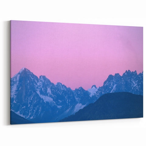 Scenic French Alps Prints - Pink Sunset Over Majestic Mountain Peaks