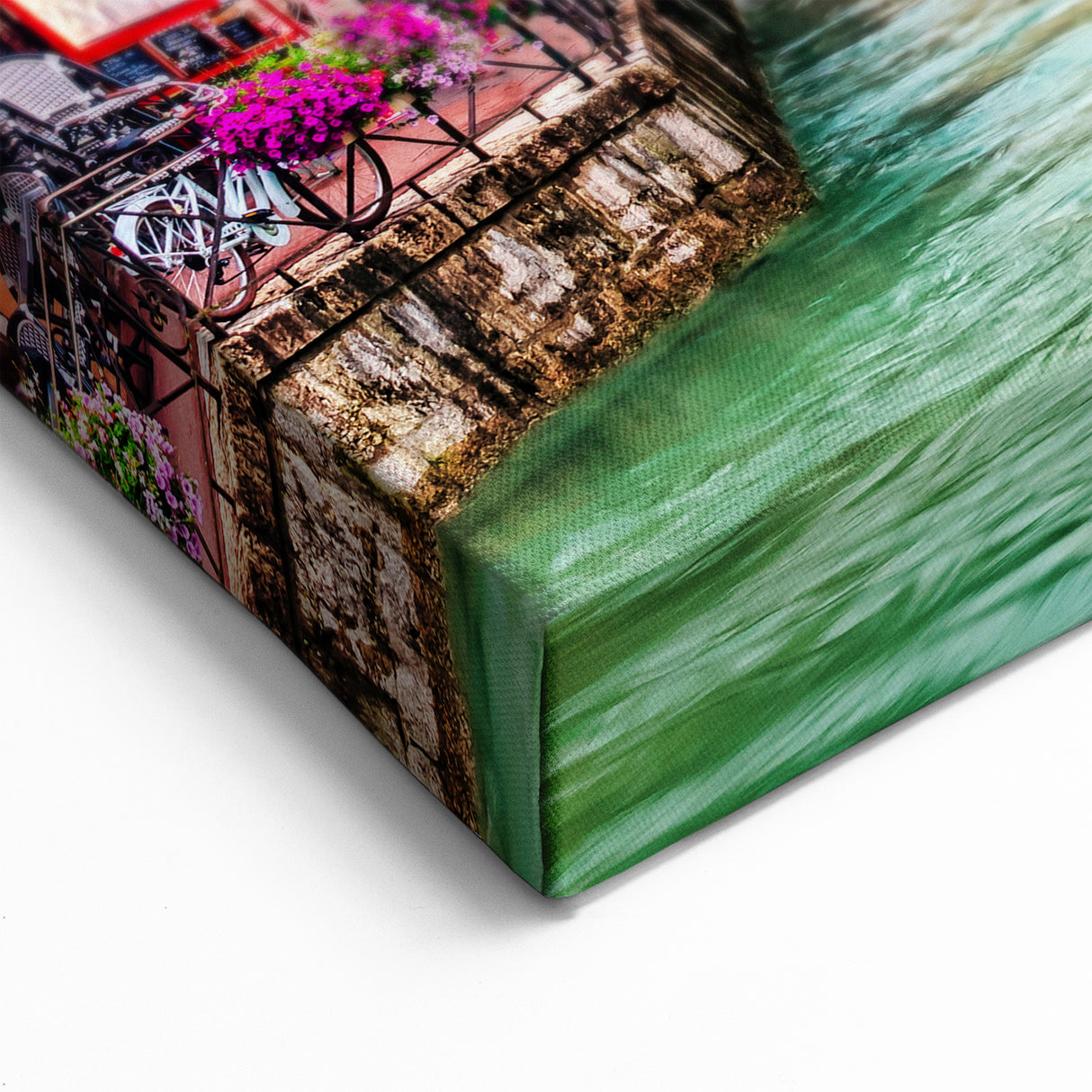 French Alps Canvas Prints - Charming French Canal and Historic Architecture