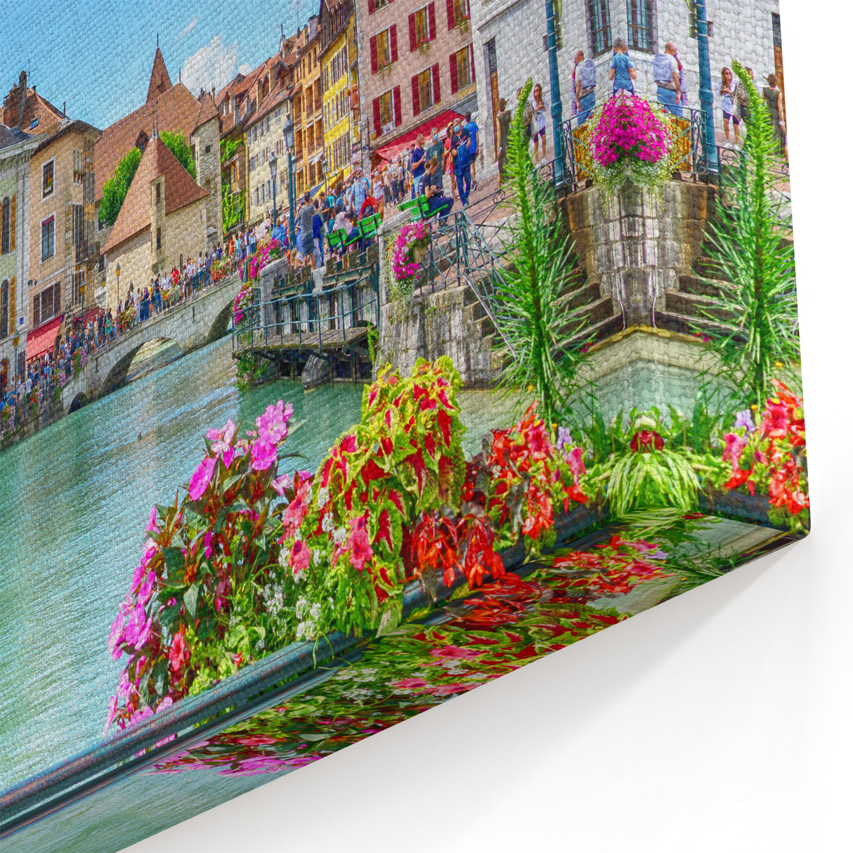 Scenic French Alps Prints - Vibrant French Canal and Colorful Architecture