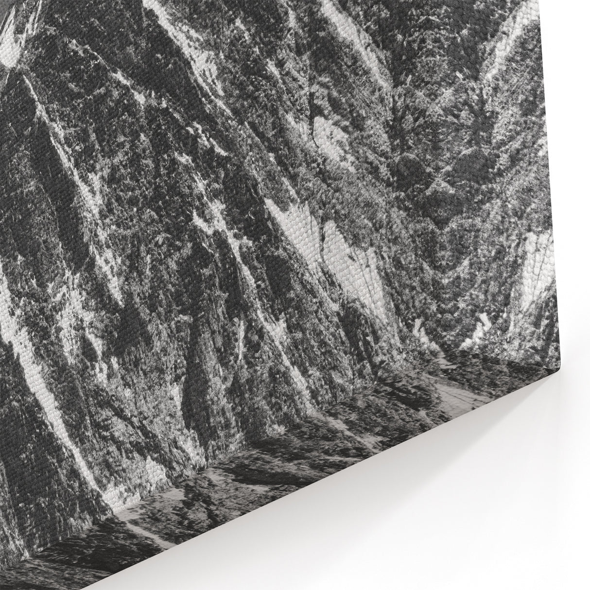 French Mountain Landscape Art - Dramatic Black and White Alpine Peaks