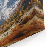Alpine Wall Decor - Majestic French Mountain with Autumn Valley Scene