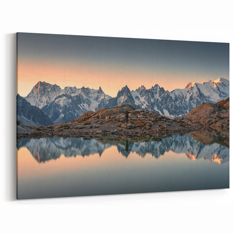 French Alps Photography - Serene Mountain Reflection at Sunset