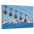 Chamonix Mont Blanc Art - Alpine Cable Cars with Snow-Capped Peaks