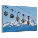 Chamonix Mont Blanc Art - Alpine Cable Cars with Snow-Capped Peaks