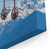 Chamonix Mont Blanc Art - Alpine Cable Cars with Snow-Capped Peaks