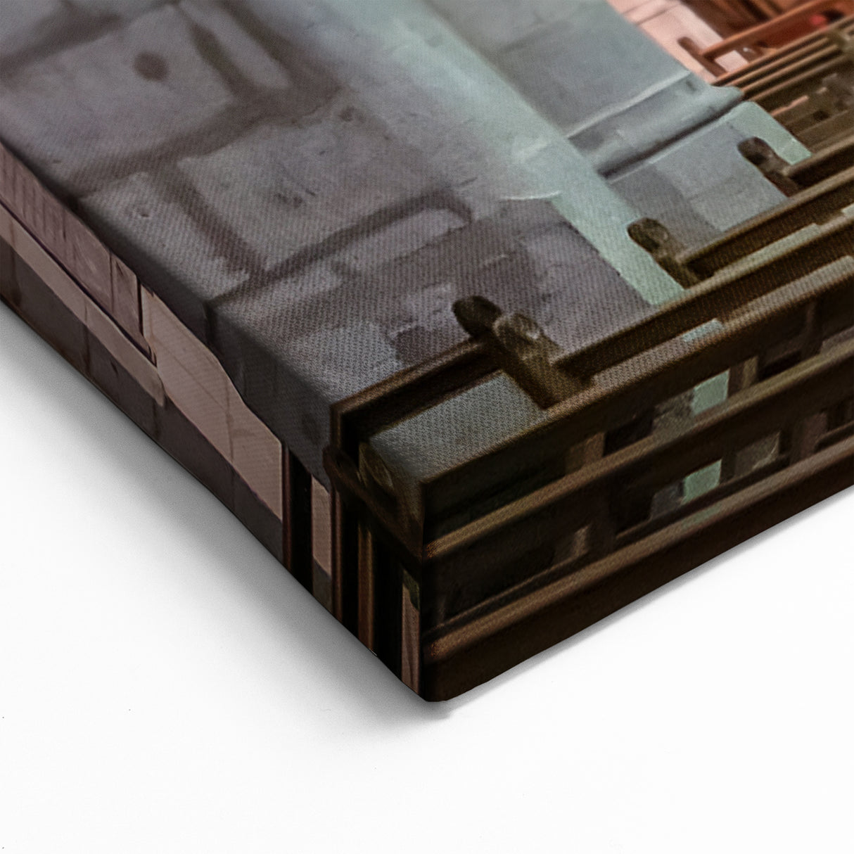 French Alps Wall Art - Historic Church Interior with Stained Glass Windows