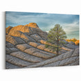 Serene Arizona Desert Landscape with Lone Tree - Coyote Buttes Wall Art