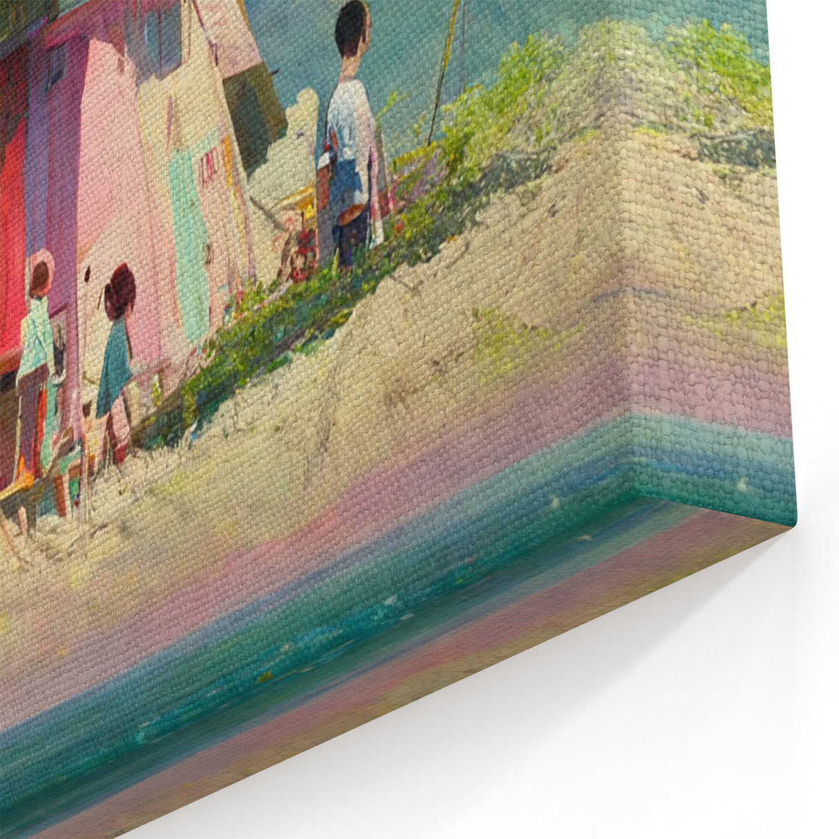 Colorful Tahiti Beach House Canvas - Polynesian Art