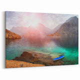 Kayak on Omani Fjord Wall Art – Scenic Arabian Peninsula Coastal Print