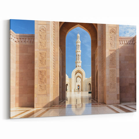 Grand Mosque Minaret Oman Wall Art – Elegant Middle Eastern Architecture Print