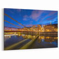 Lyon Skyline Painting - Nighttime Cityscape Over the Saône River