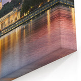 Lyon Skyline Painting - Basilica of Fourvière and Saône River at Twilight