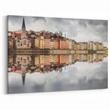 Lyon Wall Art - Historic City Reflection on the Saône River Canvas