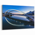 Lyon Cityscape Print - Modern Bridge and River at Twilight Artwork