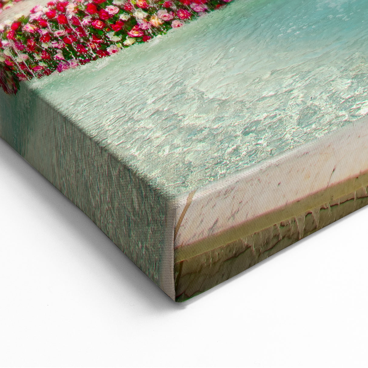 Lyon Cityscape Print - Flower-Adorned Fountain in Scenic French Square