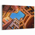 Lyon Cityscape Print - Architectural Courtyard and Sky View Canvas