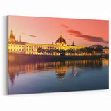 Lyon Cityscape Print - Sunset Over the Rhône River and Historic Lyon