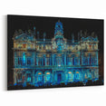 Lyon Cityscape Print - Festival of Lights Blue Illumination on Hôtel de Ville