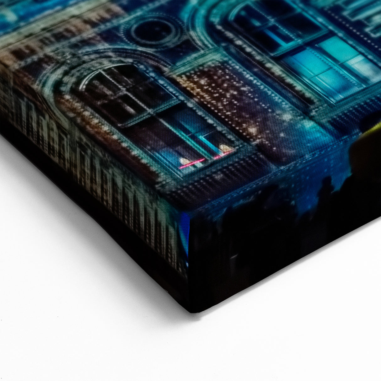 Lyon Cityscape Print - Festival of Lights Blue Illumination on Hôtel de Ville