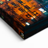 Lyon Skyline Painting – Vibrant Ferris Wheel and Louis XIV Statue at Night